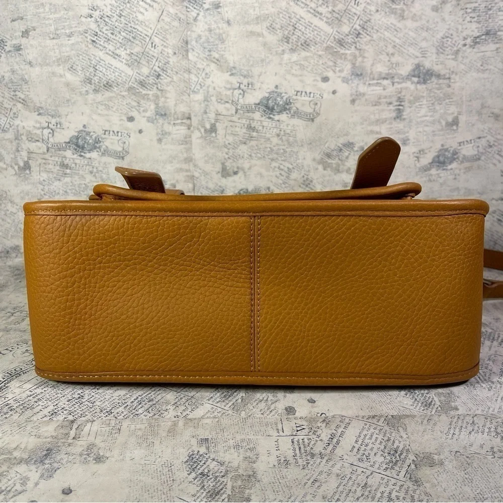 GiGi New York Hayden Saddle Satchel Pebbled Leather Crossbody Bag Brown